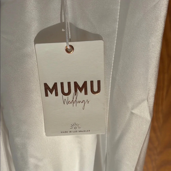 NWT Show Me Your MuMu White Sweetheart Slip Midi Dress Small - Picture 6 of 9